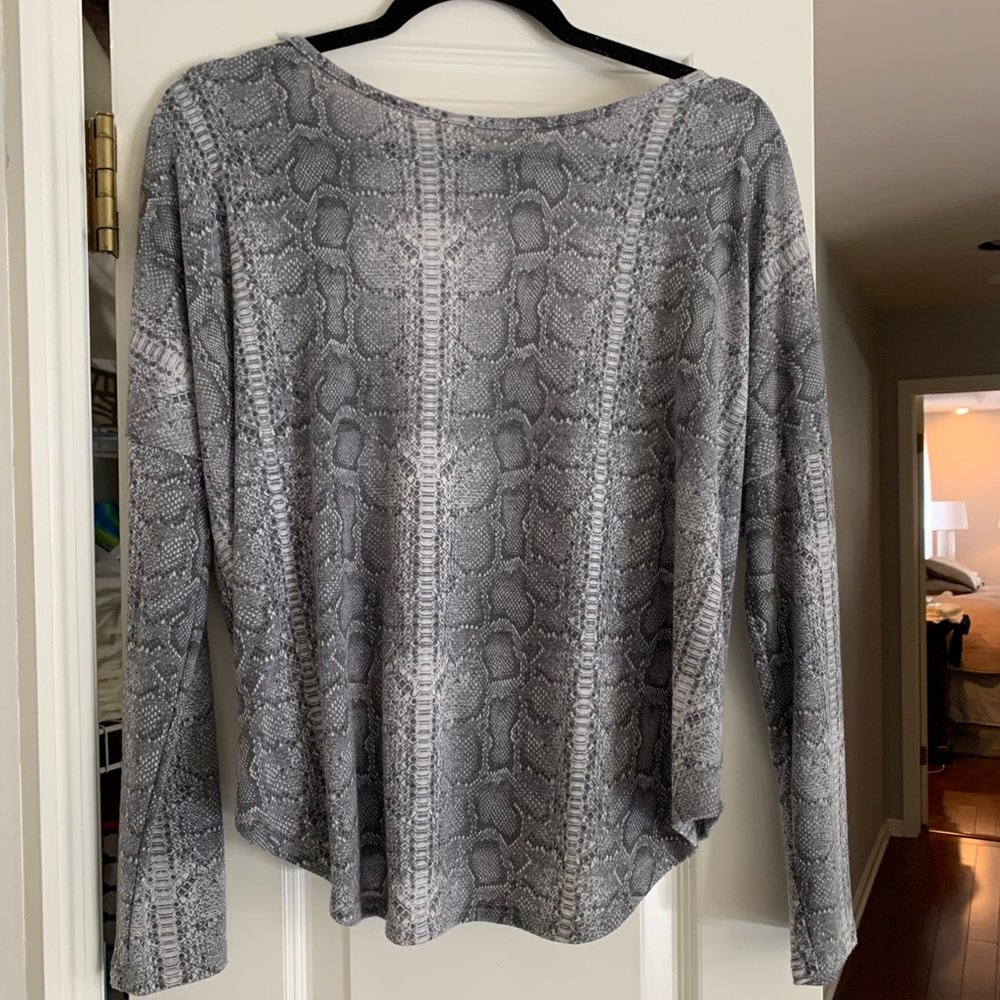 Snake Print Top With Open Back Detail